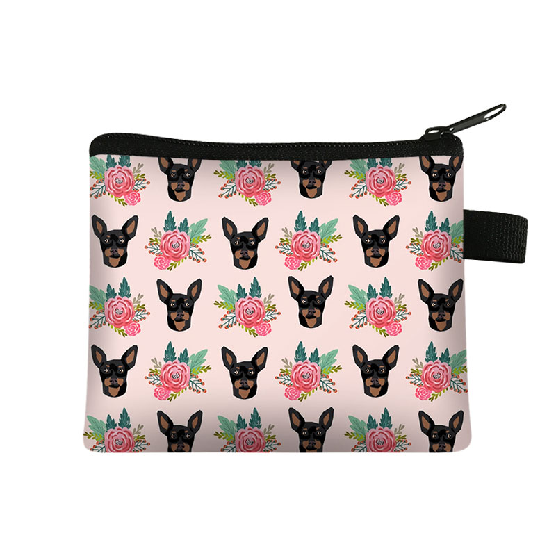 Einzigartige Katze Hund Mit Blume Malerei Münze Tasche Für Frauen Geldbörsen Mädchen Lippenstift Karte Tasche Mini Brieftaschen Für: lqbyhm14w