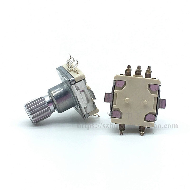 1 Piece EC11 Rotary Encoder 360 Degree Navigation Volume Switch 5 Foot Patch 30 Points 15 Pulse Flower Shaft Length 12mm