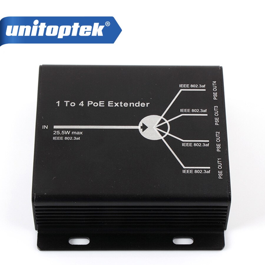 25.5w max ieee 802.3at tum, ieee 802.3af utgångar enkel 4 kanal 4- portar poe extender poe repeater max transimitte 120m avstånd