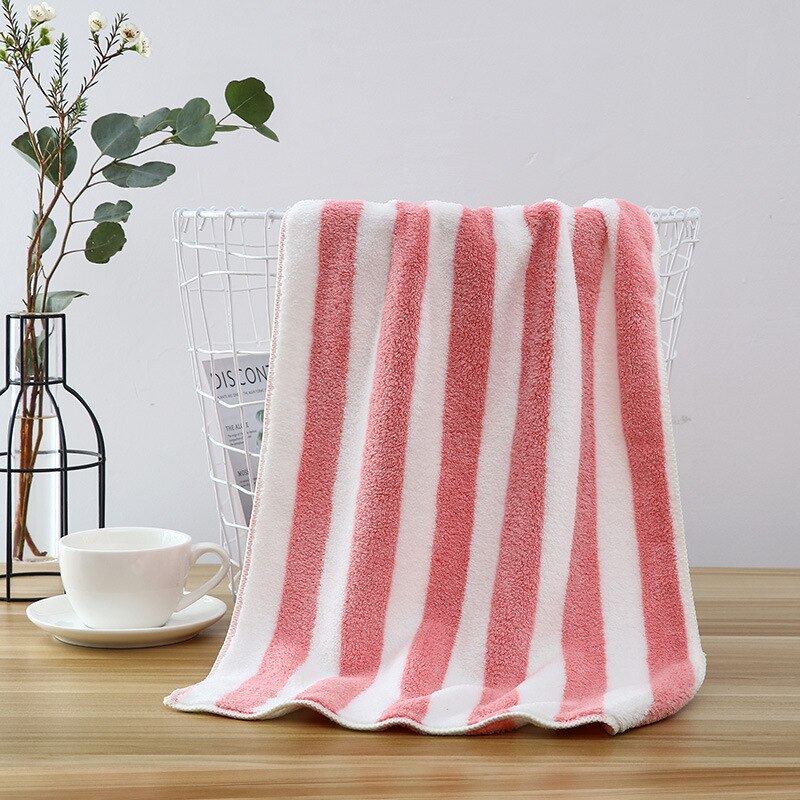 Toalla de microfibra de rayas onduladas para niños y adultos, toalla de baño de secado rápido, supersuave y absorbente, grande