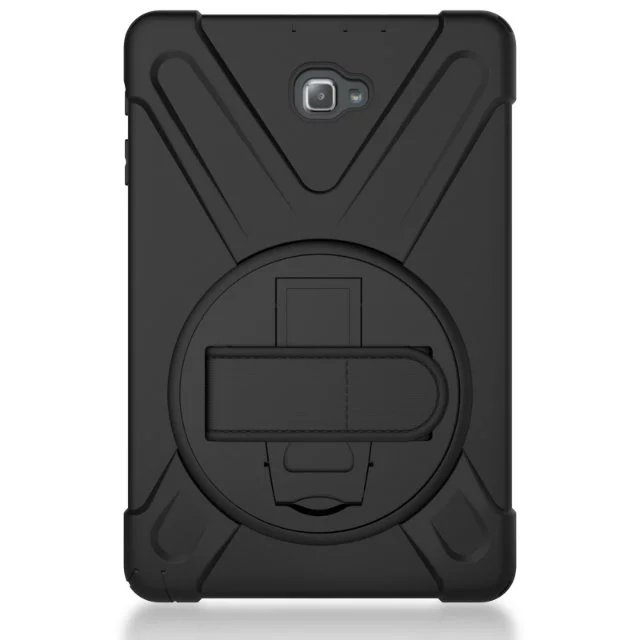 Funda para tableta Samsung Galaxy Tab S3 9,7 T820 T825, protector seguro para niños, a prueba de golpes, resistente, de silicona dura, soporte para mano + bolígrafo: Negro