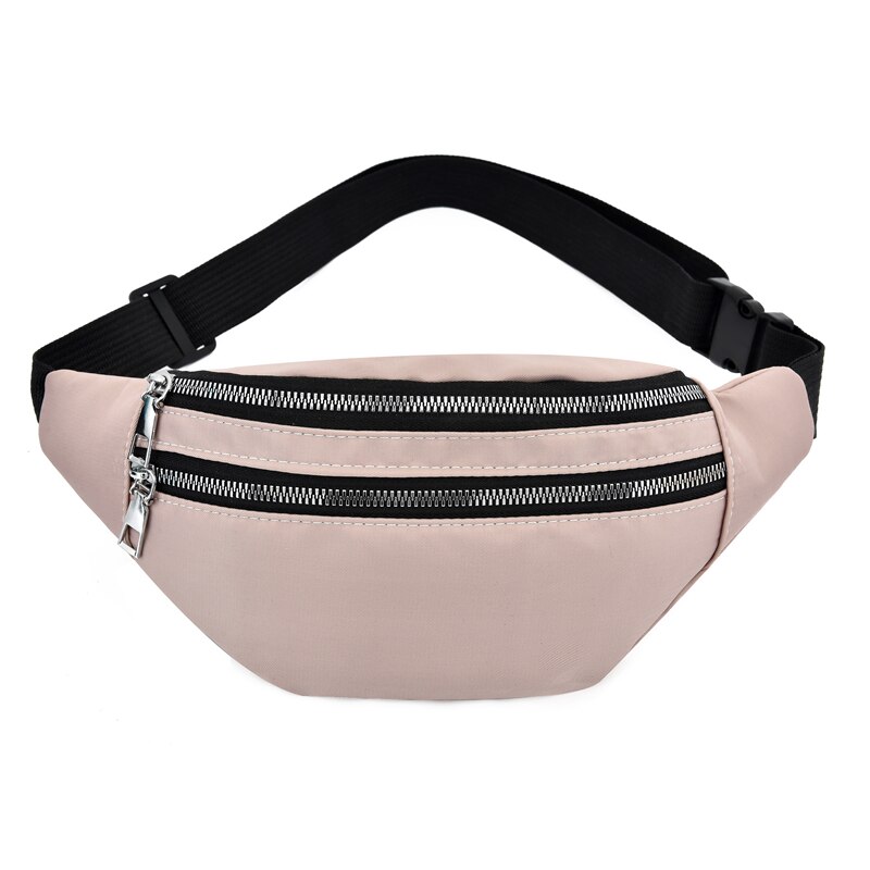 6 cores novas senhoras multi-funcional esportes cintura saco grande capacidade à prova dwaterproof água zíper pacote de cintura sacos do mensageiro ao ar livre: Rosa