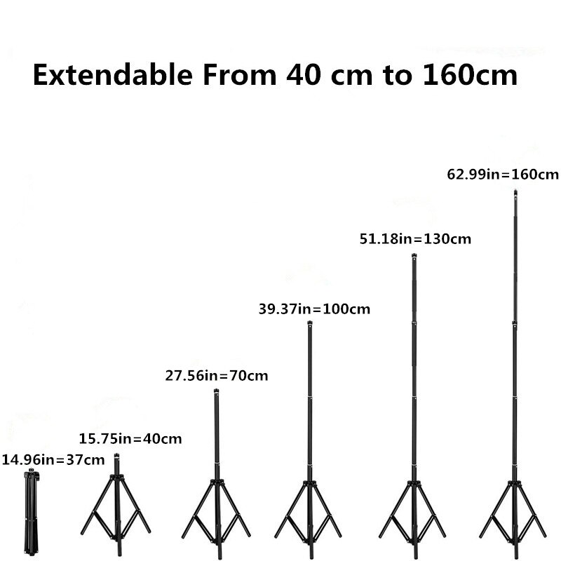 0.5m~2m Foldable Photography Tripod Light Stand Mount Camera Photo Digital 360 Degree Fluid Head with Phone Holder