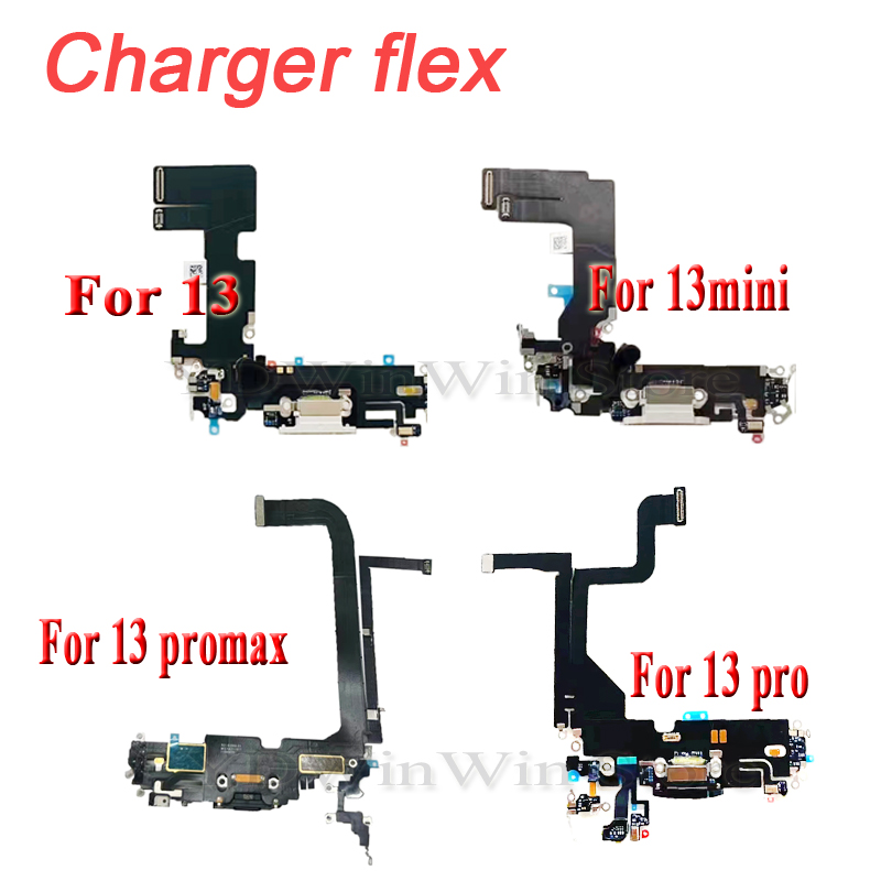 Dock Connector Charger Port Flex Cable For iPhone 13 Pro Max 13 mini USB Charging With Microphone IC Ribbon Replacement