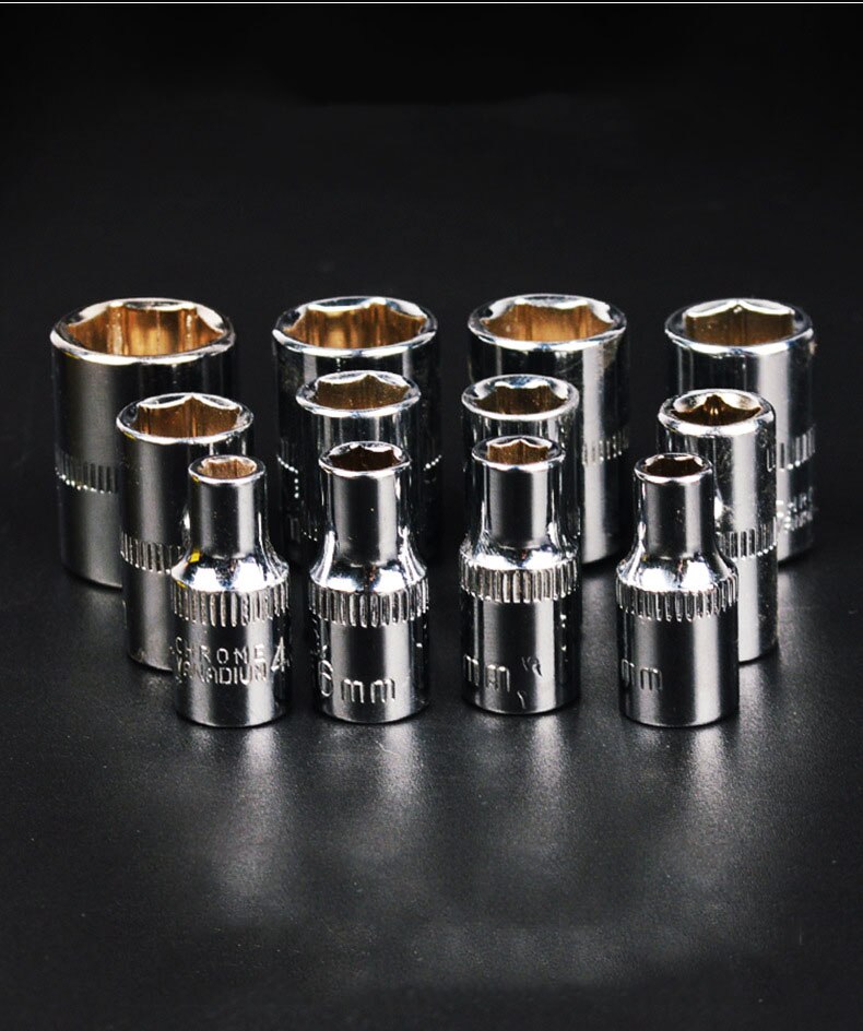 11Pcs/Set 1/2 Inch Short Socket Set CRV 10-24mm Deep Socket Adapter for Torque Ratchet Socket Wrench Spanner Repair Tool