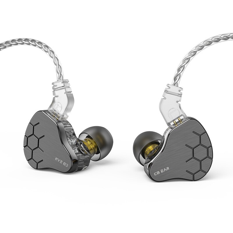 Kbear lark 1dd + 1ba motorista híbrido metal no ouvido fone de ouvido alta fidelidade graves fones com cancelamento de ruído com cabo 4n kbear ks2 kb04