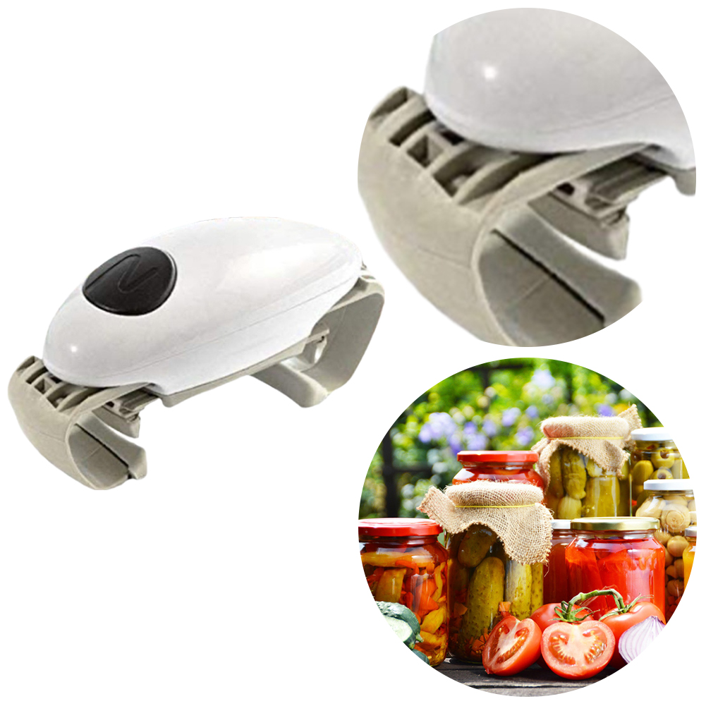 Electric/Manual Jar Opener Automatic Bottle Opener Battery Operated Tin Opener One Touch for Weak Hands for All Kinds of Jars: SKY BLUE