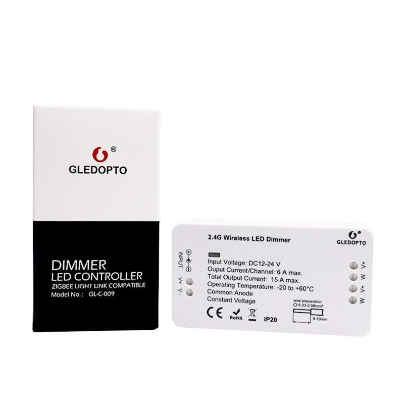 GLEDOPTO Zigbee Smart Led Dimmer Controller 12V Dimer Kompatibel Smartthings Echo Plus Google Home Alexa Voice Control