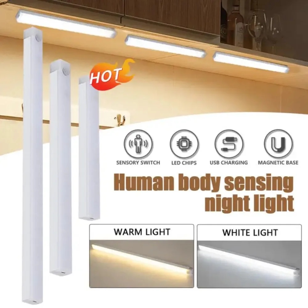 Bewegingssensorlicht Draadloos LED-nachtlampje USB oplaadbaar nachtlampje Kast Kledingkastlicht onder achtergrondverlichting voor keuken Led