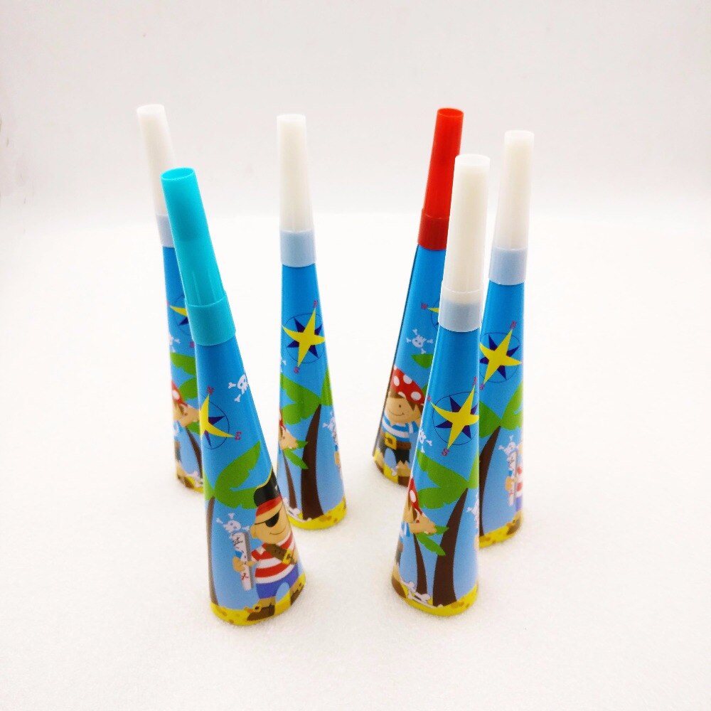 6pcs/bag Cartoon Pirate Party Noise Maker/whistle Favor Birthday Party Decoration Supplies Whistles Anniversaire Noise Maker