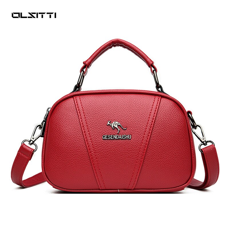 Luxe Pu Leer Effen Kleur Schoudertassen Voor Vrouwen Casual Handtas Crossbody Bag Sac Een belangrijkste