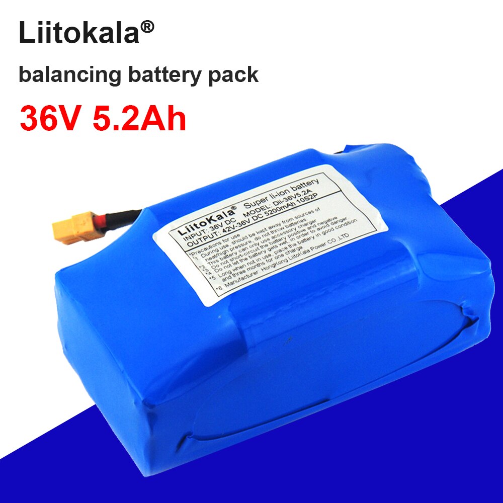 Liitokala 18650 36V 5200Mah Superieure Lithium-Ion Oplaadbare Batterij Voor Elektrische Zelfbalancerende Hoverboard Eenwieler