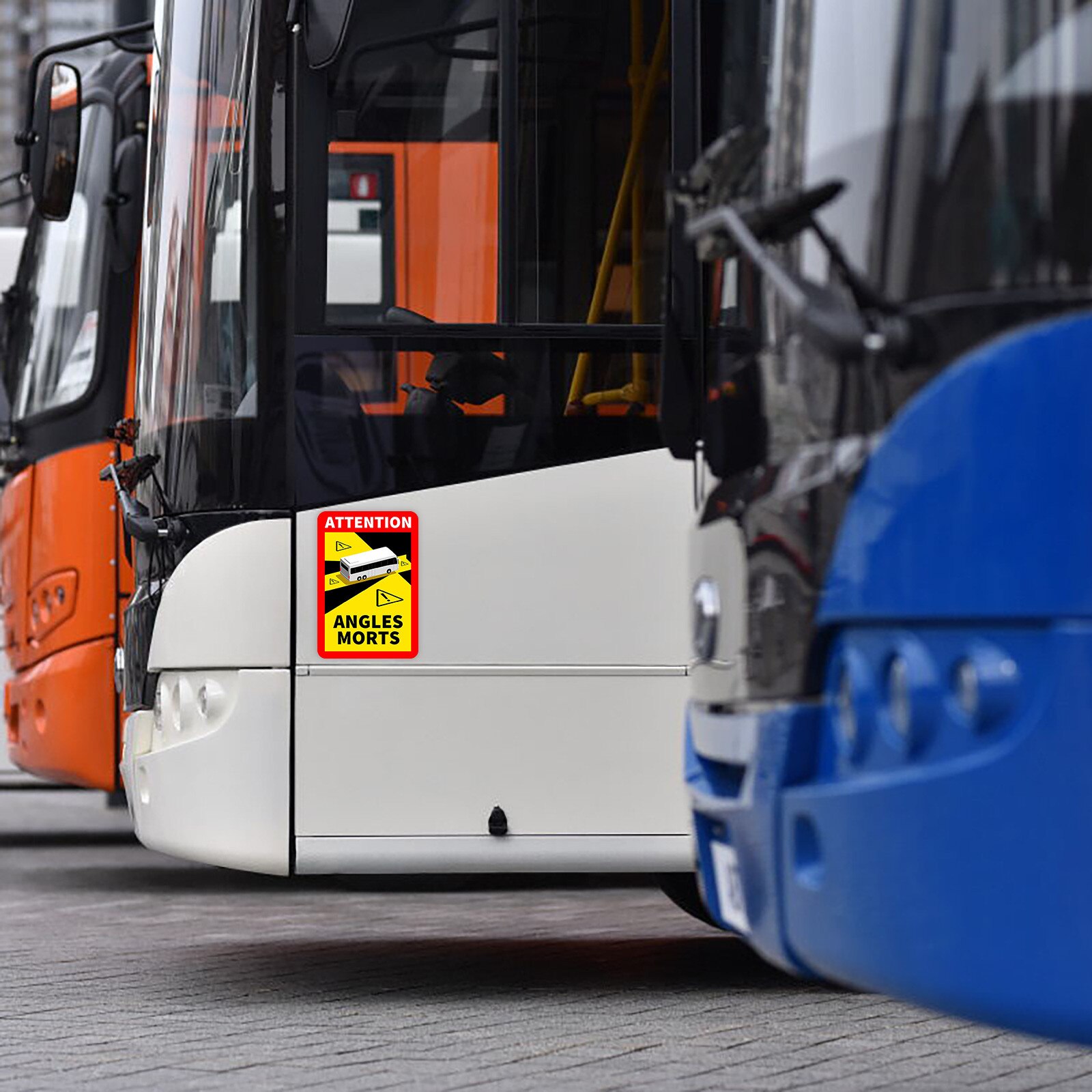 1PC Transportation Blind Spot Reminder Sticker Dead Corners On Heavy Vehicles Bus Car Autocar - Waterproof Sticker L.17 x H.25cm