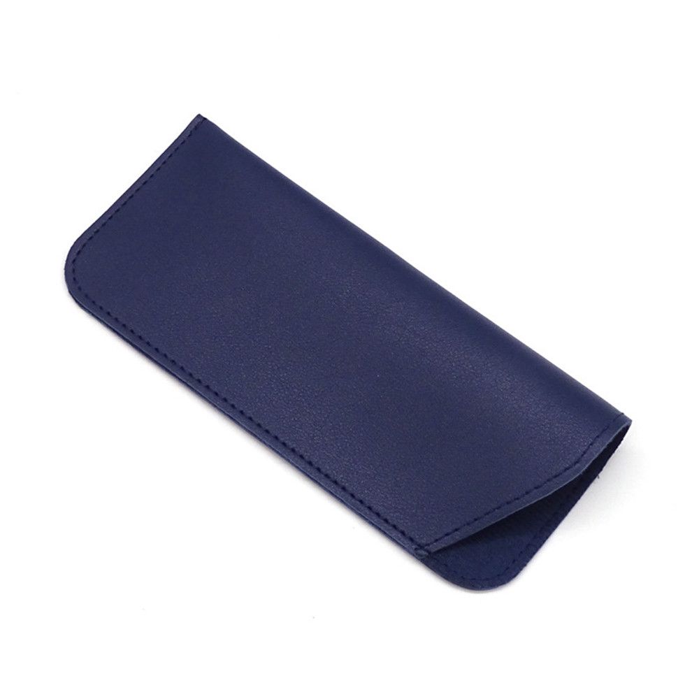 Zacht Leer Leesbril Tas Case Waterdichte Effen Zonnebril Pouch Eenvoudige Eyewear Opbergzakken Eyewear Accessoires: blue