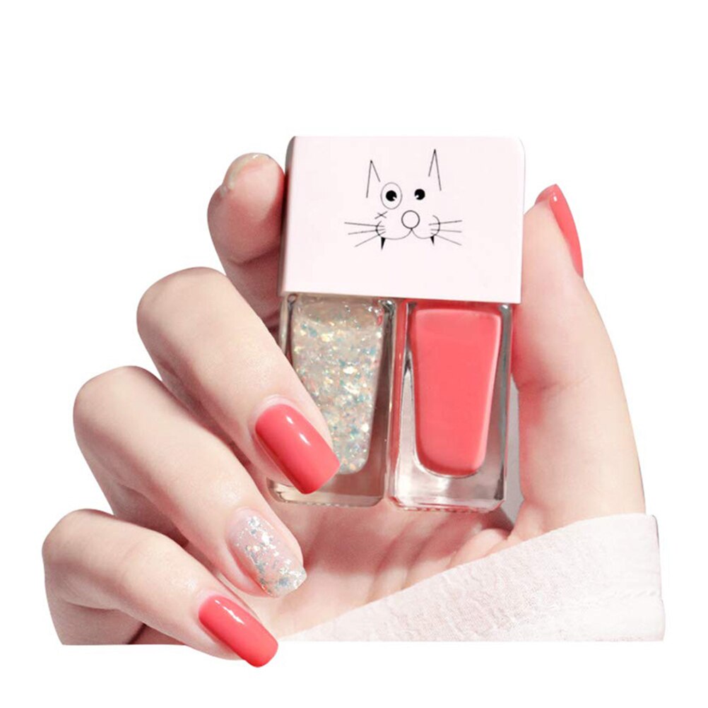 Vernis à ongles Semi-Permanent hybride bicolore, Gel de manucure Non Uv, apprêt de manucure à paillettes, séchage rapide: 08