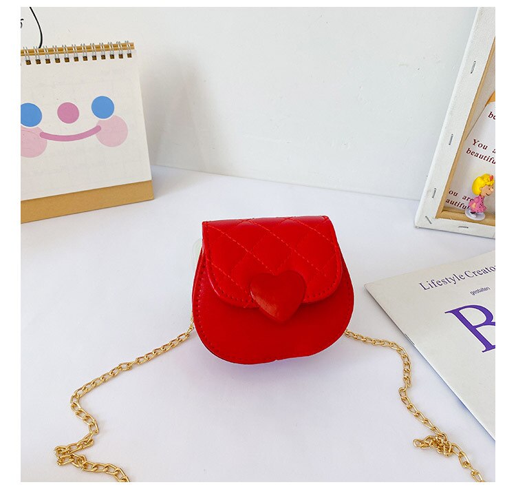 Mignon enfants Mini sacs à main et sacs à main automne hiver en cuir sacs à bandoulière pour bébé filles petite pièce pochette fille sac à main de fête: red