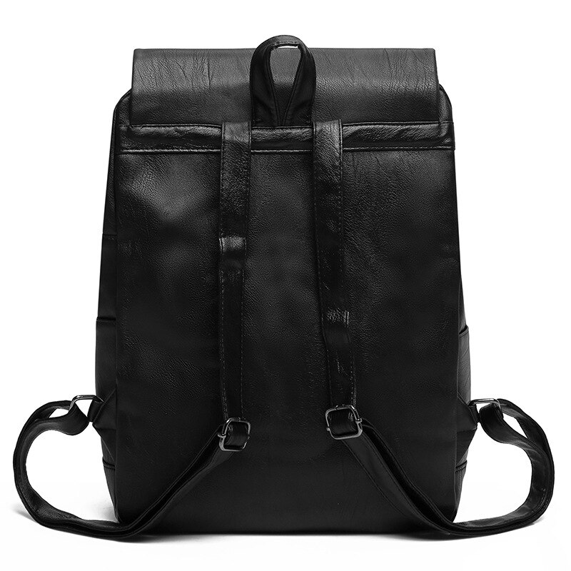 Men Backpack PU Leather Waterproof Backpack Travel Bag Preppy Style Casual School Bag For Teenagers Laptop Backpack