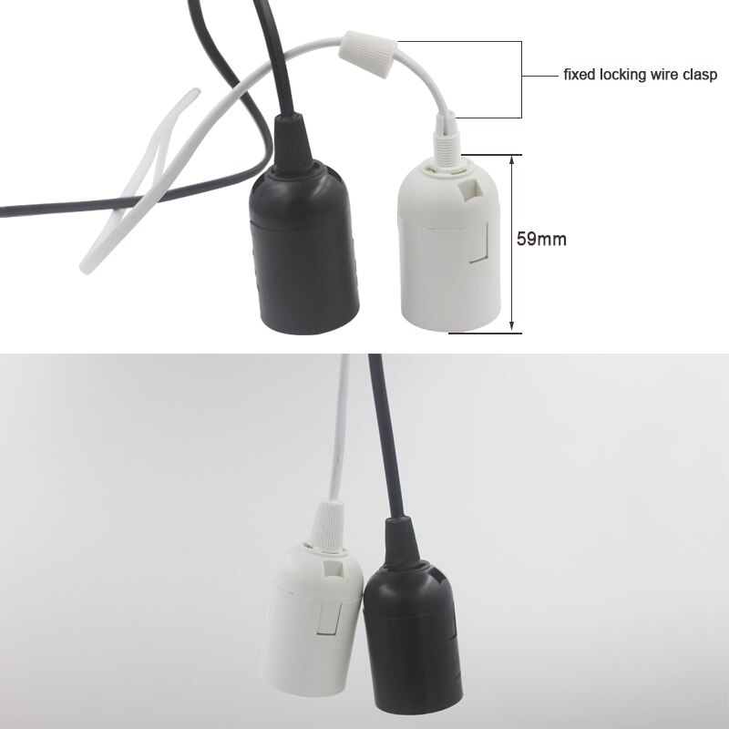 Cable de alimentación de 1,8 m Bases de lámpara E27 enchufe de la UE con interruptor, Cable para bombilla LED colgante e27, soporte de casquillo de suspensión