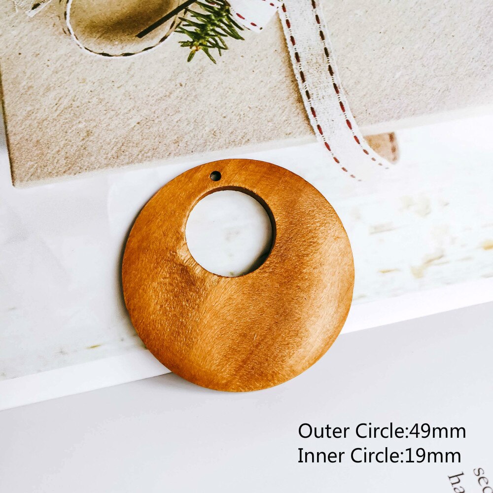 ZEROUP Wooden Round Eardrop white bronze Color Pendant earring Accessories Necklace Charms Jewelry Finding Diy Material 8pcs: 8