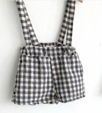 1-4Y bébé mijoter ensemble bébé garçons filles Bloomers petits garçons belle Plaid sangle salopette solide automne Bottons: CX97black / 3T