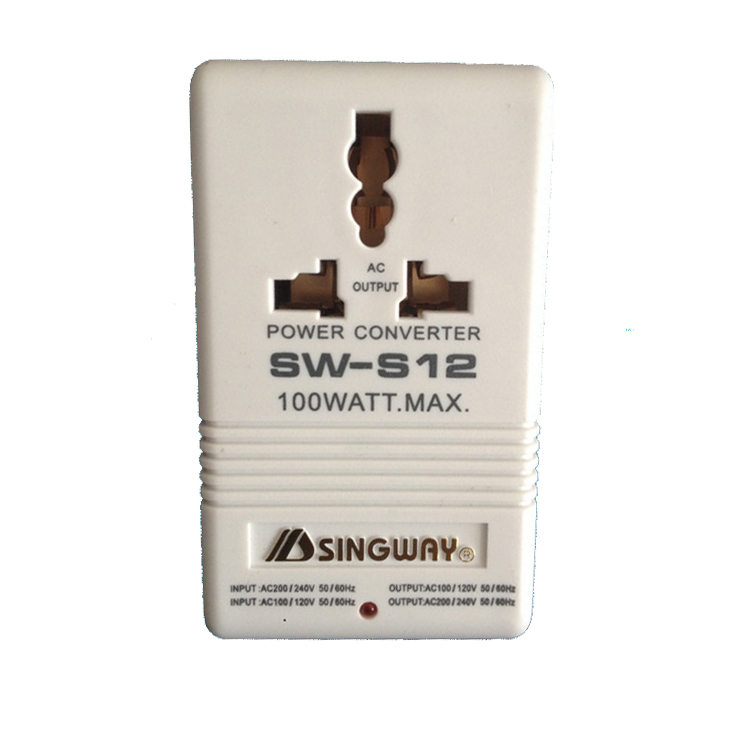 Spenningsomformer 110V til 220V - Reiseadapter 300W/500W/100W/150W/70W - steg opp/ned: Sw -s12(100w)
