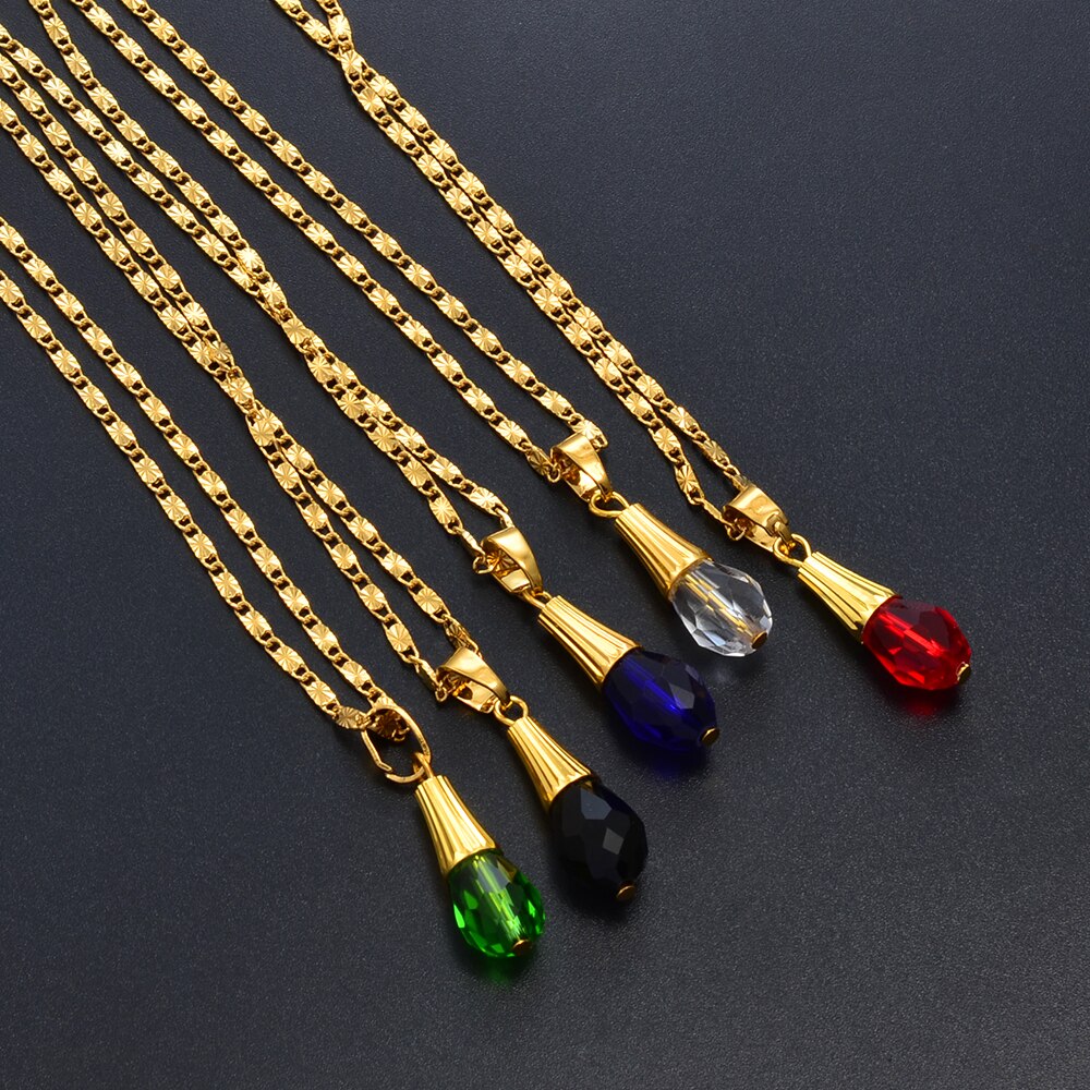 Anniyo Hawaiian Multiple Colour Ball Pendant Necklaces for Women Girls Crystal Jewelry Guam Micronesia Chuuk Pohnpei #256006