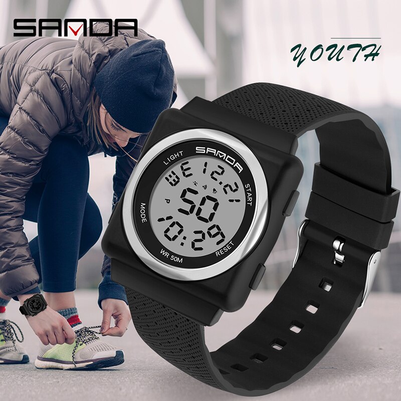 Sanda herre sportsur kronograf herre ur top vandtæt nedtællingsur digitalt armbåndsur relogio masculino