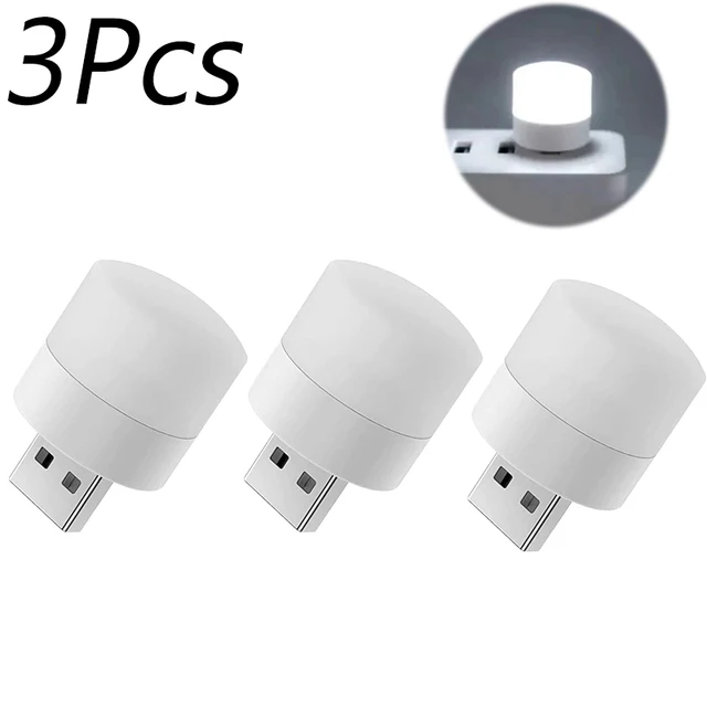10/1Pcs Mini USB Night Light Warm White Eye Protection Book Reading Light USB Plug Computer Mobile Power Charging LED Night Lamp: Blue