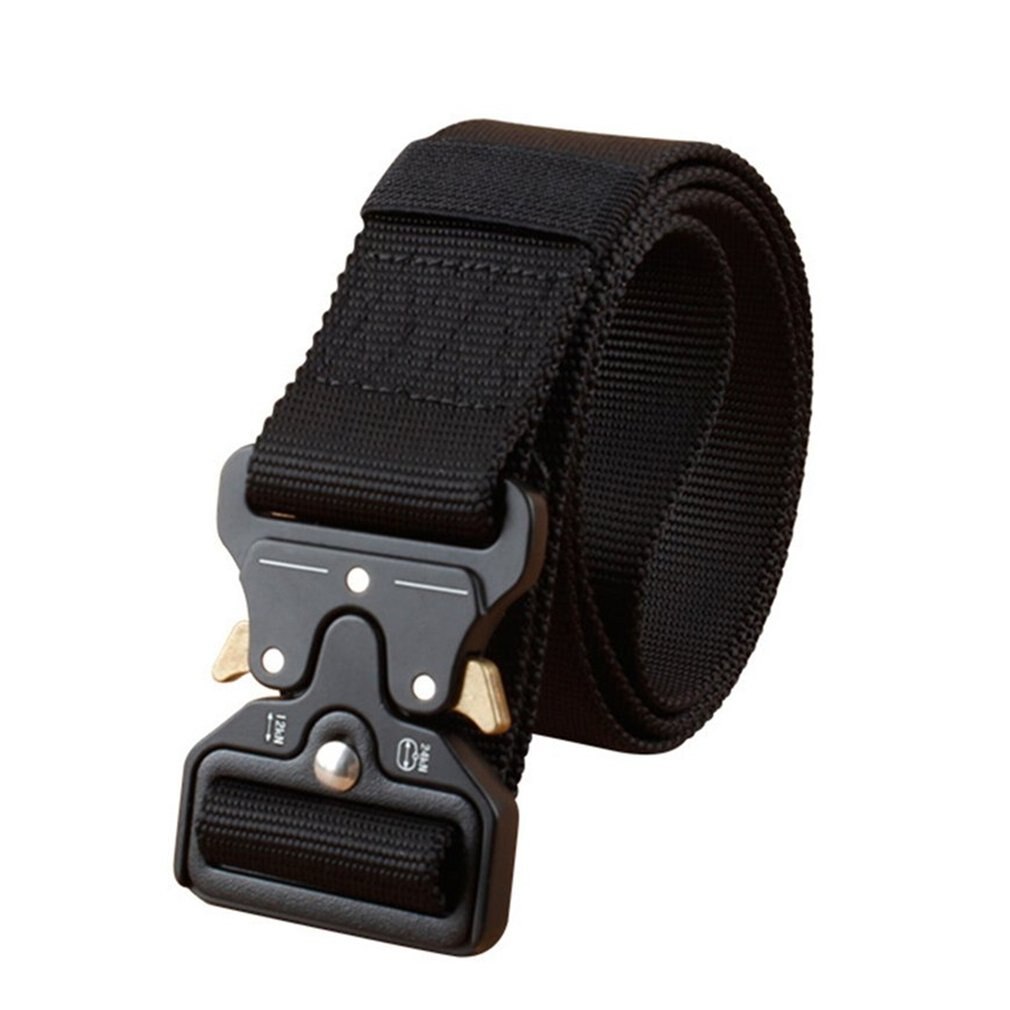 125x 3,8 cm Multi-funktion Armee Grün Gürtel Nylon Schnell trocknend draussen-Männer Sport Schnalle Straße Stil cool für Männer: Schwarz