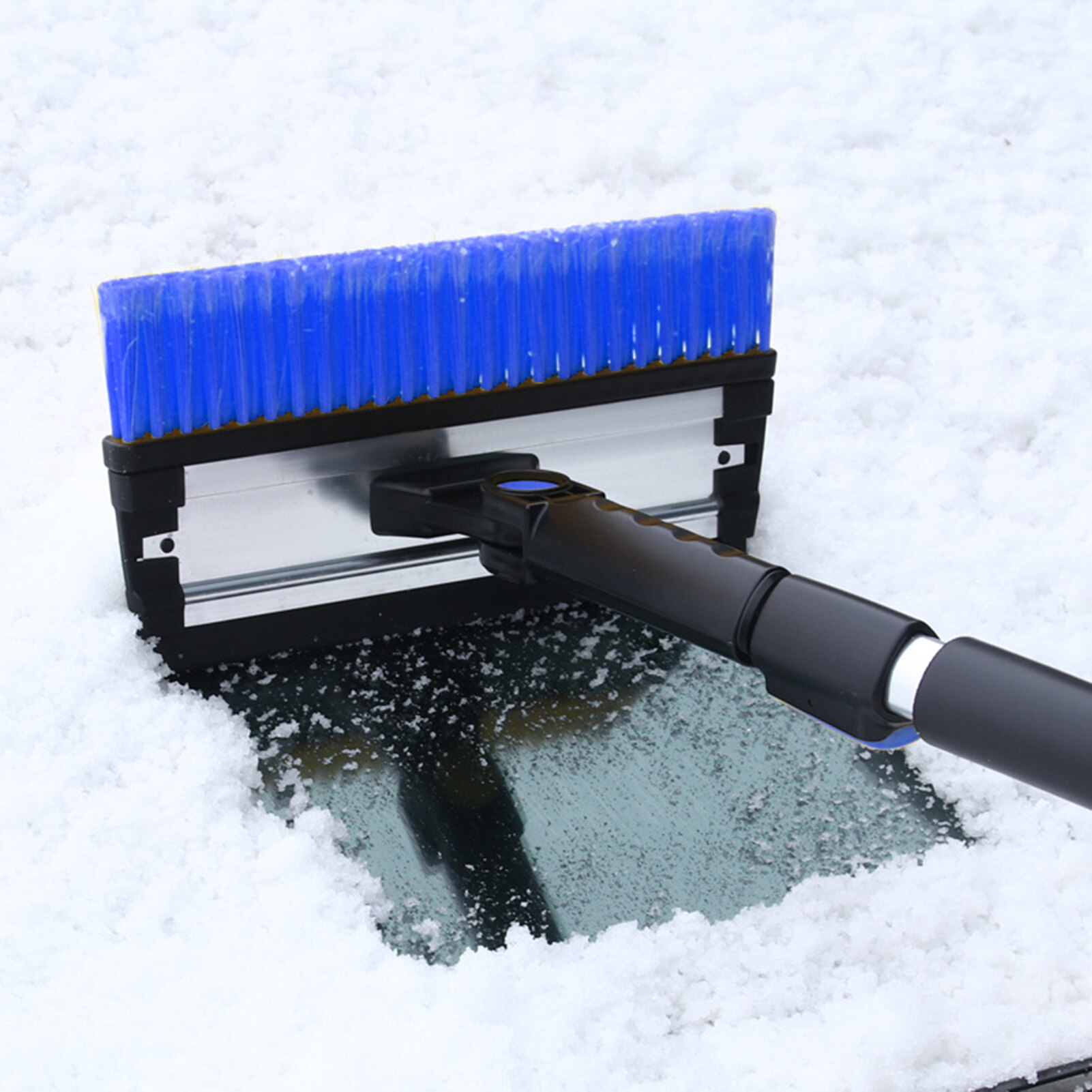 4-In-1 Uitschuifbare Sneeuwschuiver Ijskrabber Sneeuw Borstel Water Remover Voor Auto Auto Suv Vorst Voorruit cleaner Winter Tool