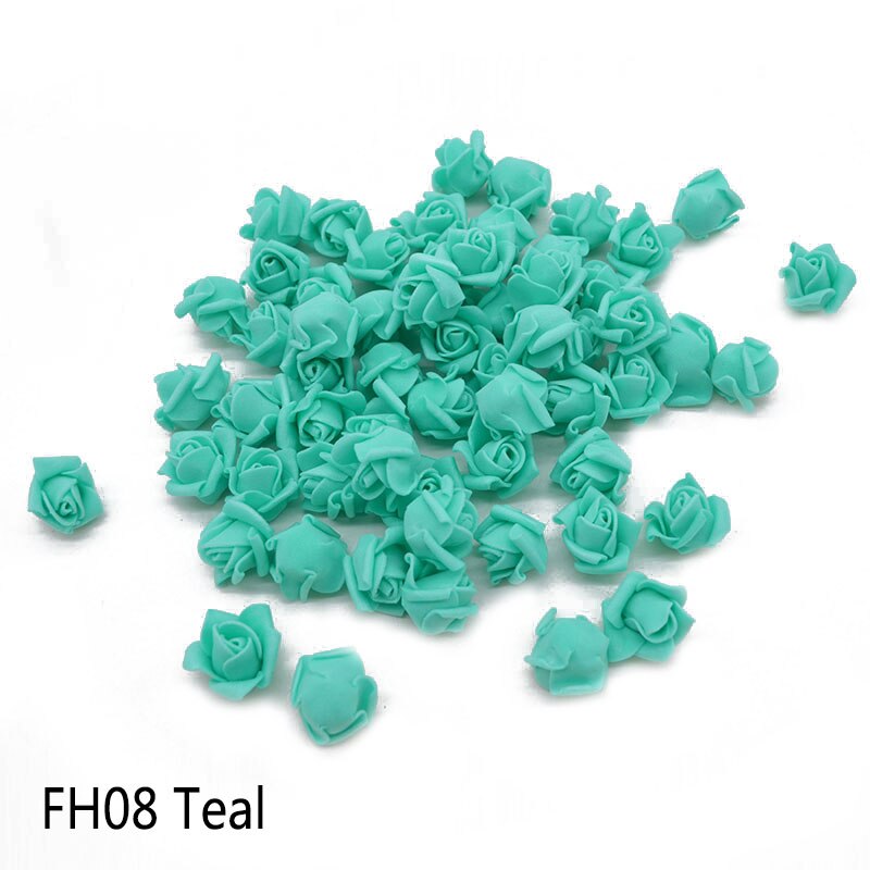 100Pcs/lot 2cm Mini Foam Rose Artificial Flower Heads DIY Craft Decorative Wreath Christmas Wedding Gif Box Decoration: FH08