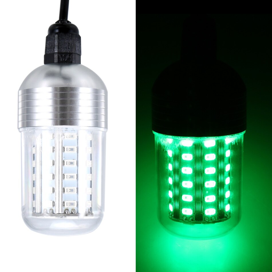 12V 30W 90 LED Underwater Night Fishing Light Submersible LED Lamp Bait Squid Fish Attracting Light Fish Finder Light with Cord: Green