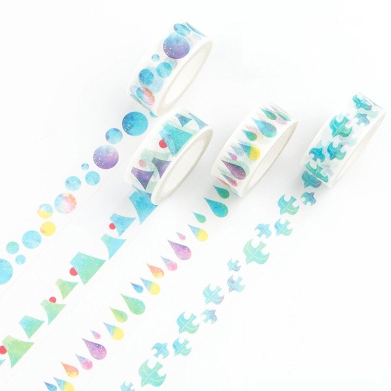 Akvarel papir washi tape 15mm farve hjerte diamant ballon galakse selvklæbende malertape dekoration klistermærker hjemme diy kunst  f147