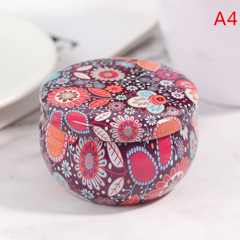 Scatola di biscotti di caramelle a forma di tamburo forniture per feste festivo scatola di tè di rosa scatola di latta piccola scatola di caramelle di personalità del giardino domestico affrescare 8 stili: A4