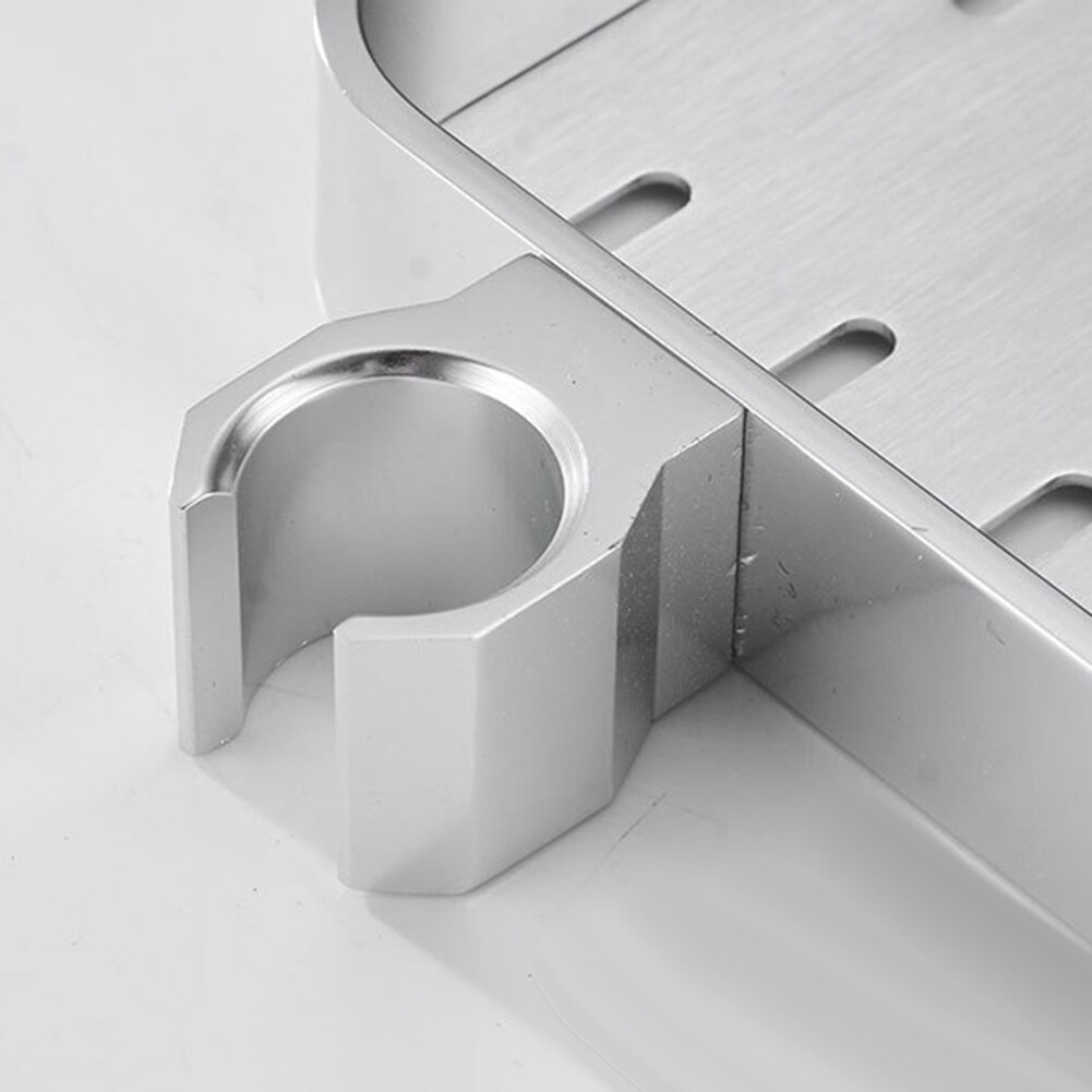 Bathroom Shampoo Storage Tray Lifting Rod No Drilling Rectangle Shower Shelf