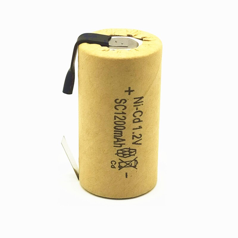 12 Stks/partij Batterij Oplaadbare Batterij Sub Batterij Sc Ni-Cd Batterij 1.2 V Met Tab 1200 Mah voor Elektrische Tool