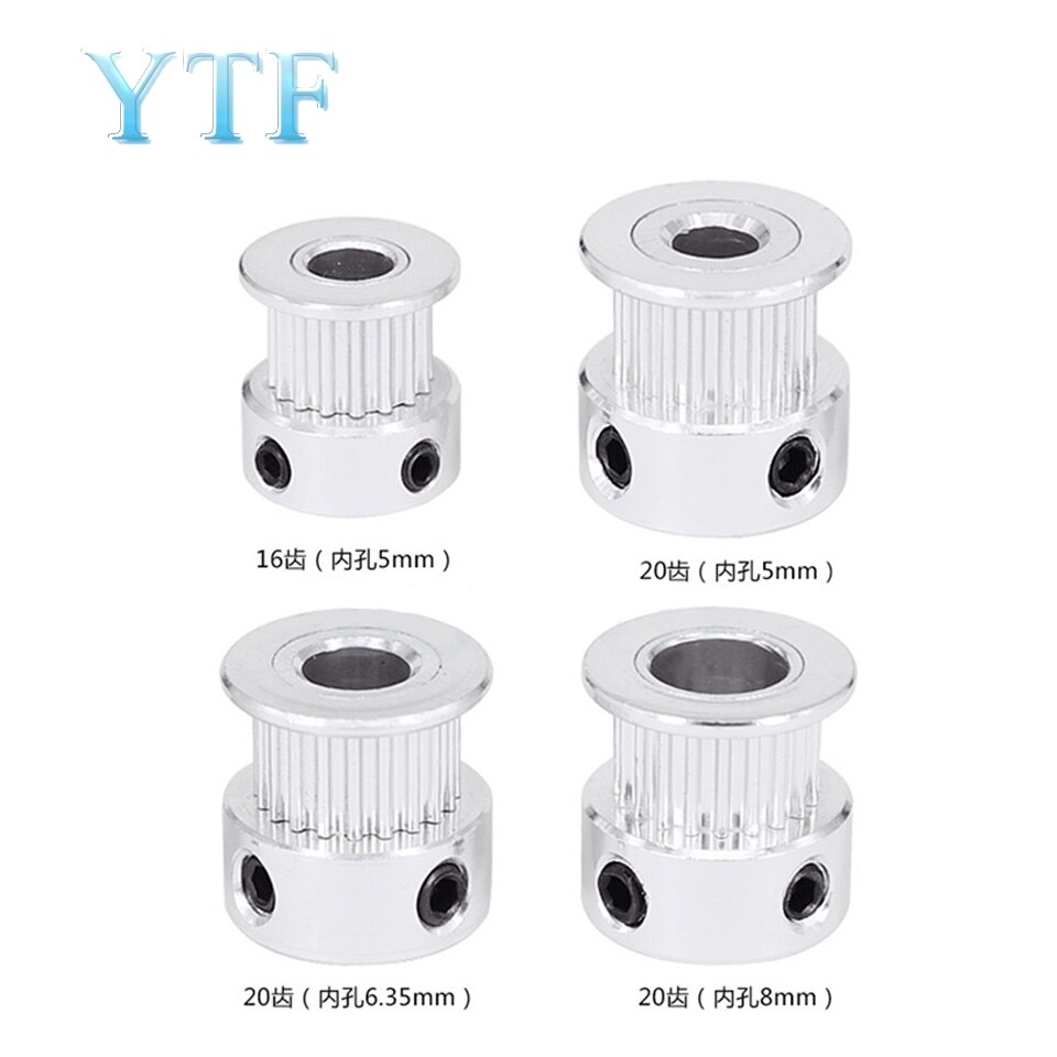 GT2 20 tooth Timing Pulley Aluminum 3D Printer Parts 2GT 20teeth Bore 5mm Width 6mm Part Synchronous Wheel Gear With Screw Teeth