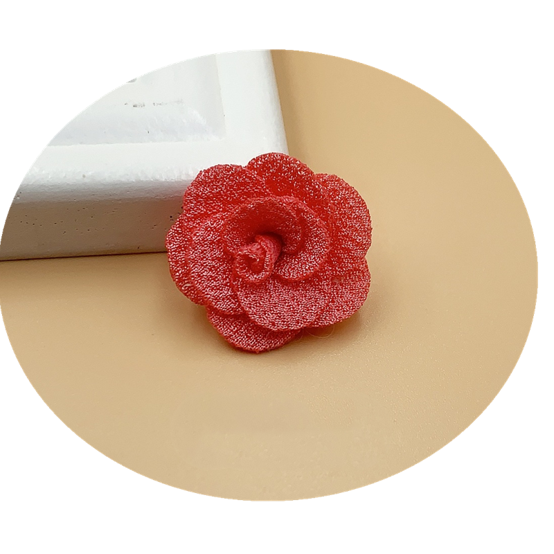 Flor pequeña hecha a mano de 2,5 CM, rosa pequeña tridimensional, pétalo Multicolor, flor pequeña, accesorios para el cabello DIY, 24-48 Uds.: Cobre / L