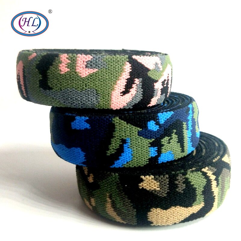 Hl 25 Mm 2 Meters/package Drie Kleuren Camouflage Patroon Elastische Band Kleding Tassen Schoenen Thuis Textiel Naaien Accessoires Diy