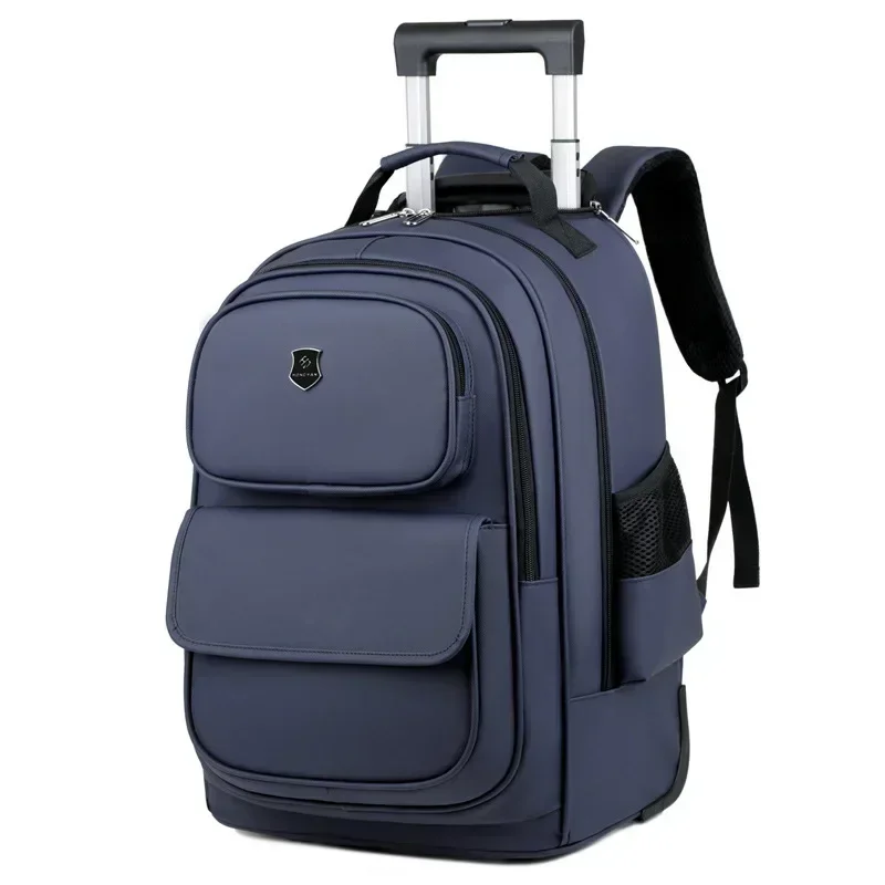 Mochila con ruedas, bolsa con ruedas ultraligera, bolsas de viaje de gran capacidad con ruedas, bolsas de viaje duraderas a la , mochila escolar para estudiantes: Azul