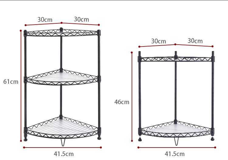 2/3 Layer kitchen storage organizer rack Kitchen supplies seasoning countertop corner storage stainless steel black