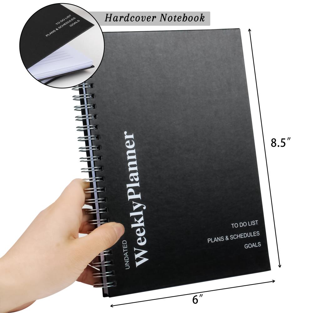 Daily Weekly Work Planner Hourly Schedule Appointment Agenda Undated Notebook Journal To Do List Flexible PVC Cover Diary Book