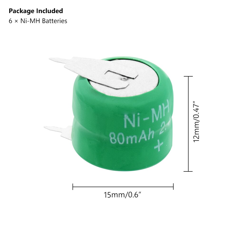 1/2/4/6/8/10Pcs 2,4 V 80H 80mAh Ni-Mh Nimh taste Batterie Pack Münze Zelle Ersatz Batterien Wiederaufladbare 80H Münze Batterien