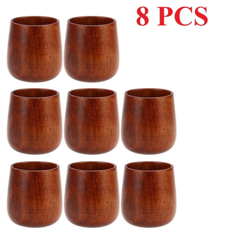 1-8 Pcs Wooden Cups Primitive Handmade Natural Spruce Wooden Cup Mug Breakfast Beer Milk Drinkware Product