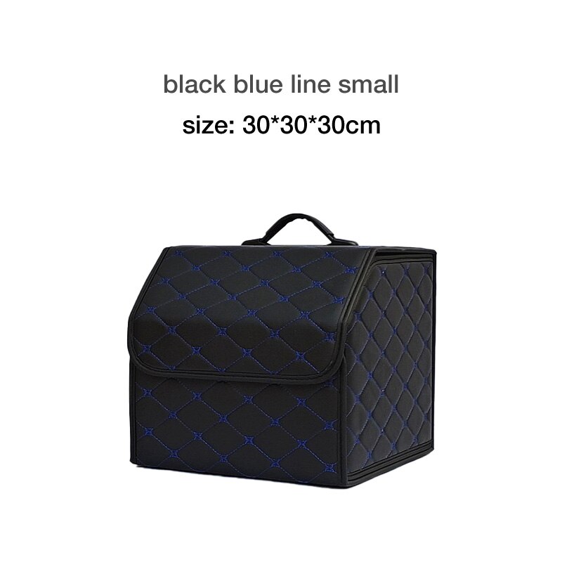 Multipurpose Collapsible Car Trunk Storage Organizer With Lid Portable Car Storage Bag Car Trunk Organizer: black blue S