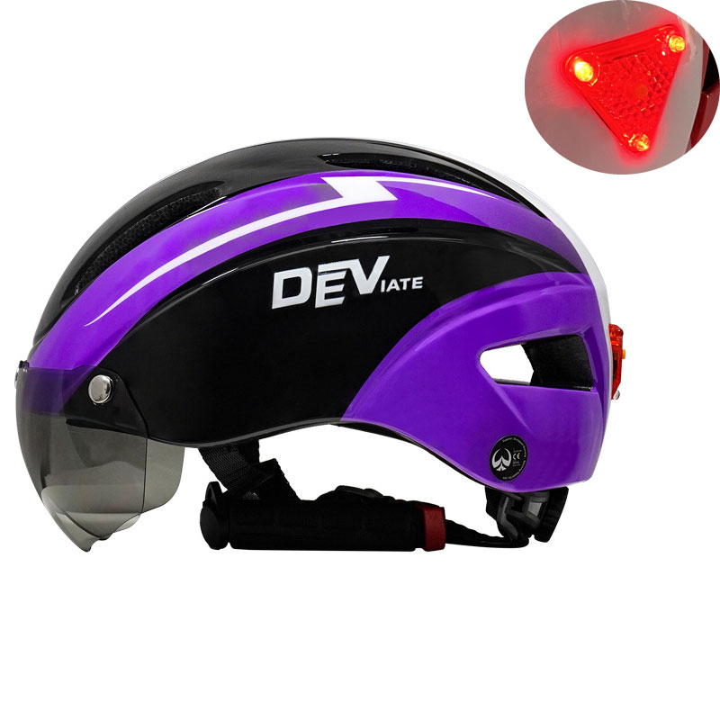 Fietshelm Mannen Vrouwen Led Licht Helm Weg Berg Magnetische Lens Fietshelm Voor Fietsen Sport Skateboard Scooter