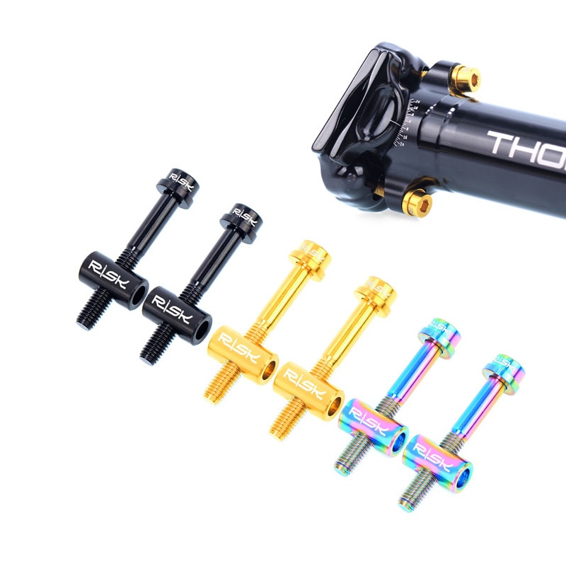 2 stücke M5x30/40mm Sitz Post Schrauben Titan Legierung Thomson Sattelstütze Befestigung Bolzen Ti Fahrrad Schrauben Bike Teile schwarz Gold Regenbogen