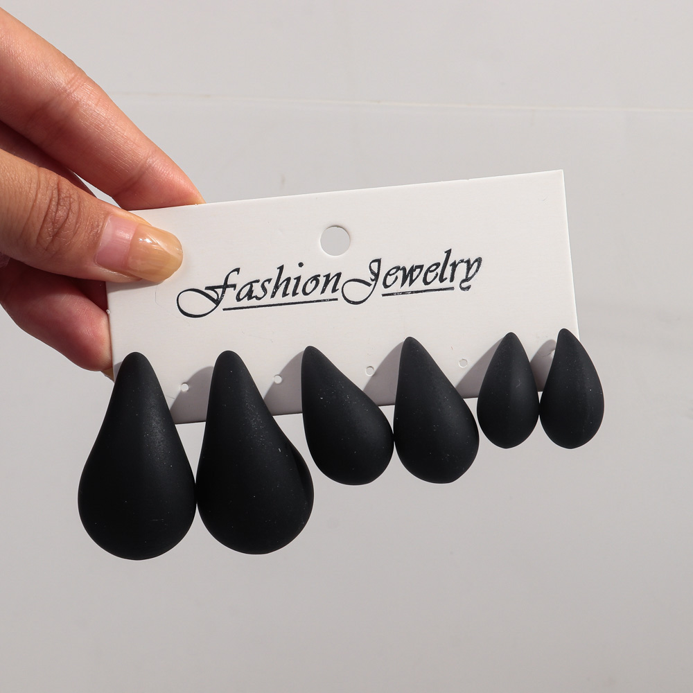 Korea 3 Paar Acryl Chunky Waterdrop Oorbellen Dupe Voor Vrouwen Kleurrijke Extra Grote Druppel Oorbel Hoepels Sieraden Lichtgewicht