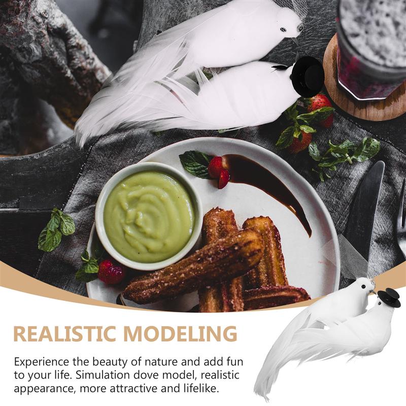 1 Paar Creatieve Dove Modellen Schattige Foto Props Schattige Duiven Decors Voor Fotografie Thuis Bruiloft