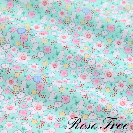 Tecidos de retalhos tecido de algodão o pano pelo metro tecido para costura para retalhos pequenos florais rosa verde 50*160 liso: L826
